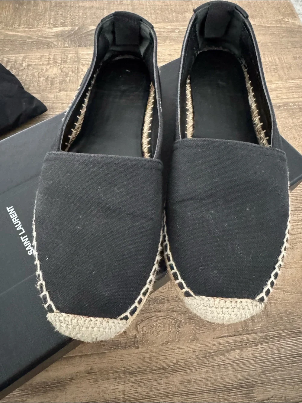 Authentic Saint Laurent Black Canvas Espadrilles sz 34